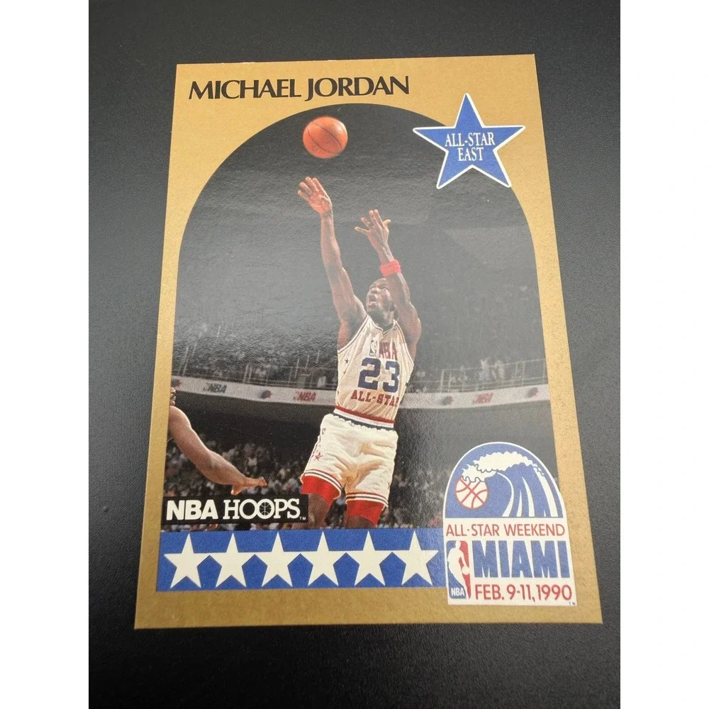 1990 NBA Hoops Michael Jordan All-Star East Card 5 Chicago Bulls Gold Border